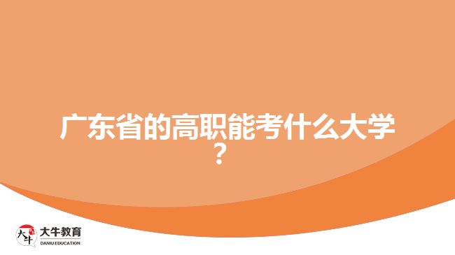 廣東省的高職能考什么大學(xué)？