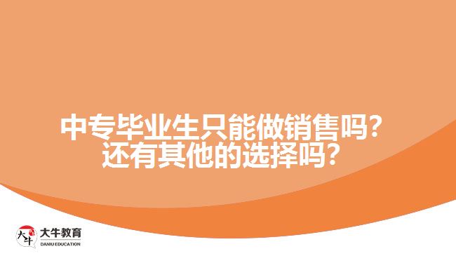 中專畢業(yè)生只能做銷售嗎？還有其他的選擇嗎？
