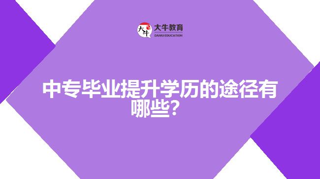中專畢業(yè)提升學歷的途徑有哪些？