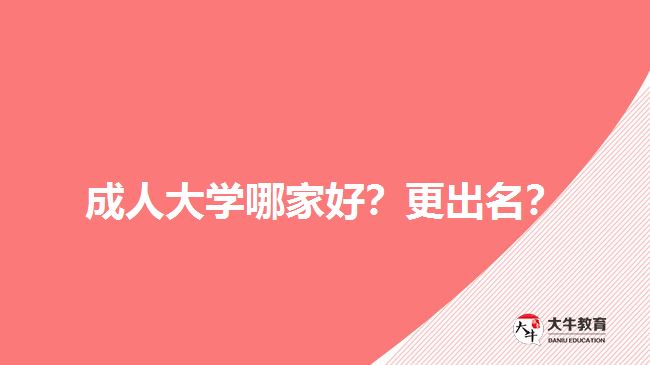 成人大學(xué)哪家好？更出名？