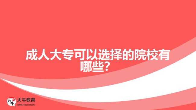 成人大?？梢赃x擇的院校有哪些？