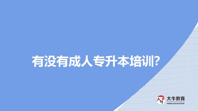 有沒有成人專升本培訓(xùn)？