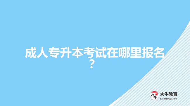 成人專升本考試在哪里報(bào)名？