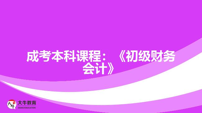 成考本科課程初級財(cái)務(wù)會計(jì)