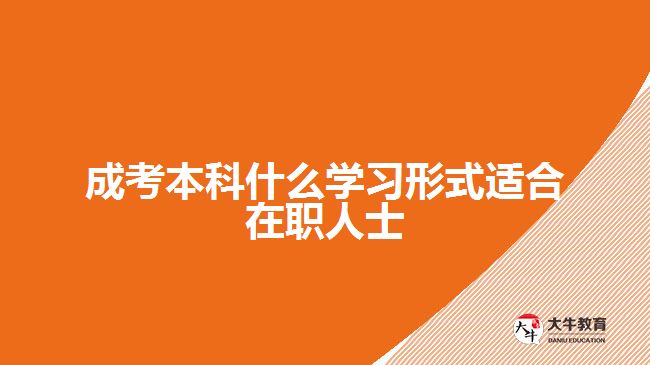 成考本科什么學(xué)習(xí)形式適合在職人士？