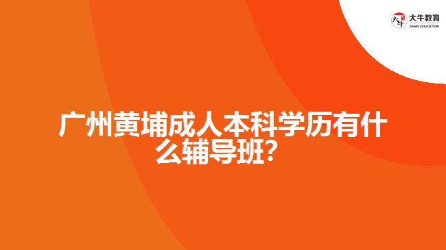 廣州黃埔成人本科學(xué)歷有什么輔導(dǎo)班？
