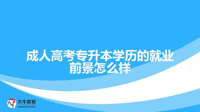 成人高考專升本學(xué)歷的就業(yè)前景怎么樣？