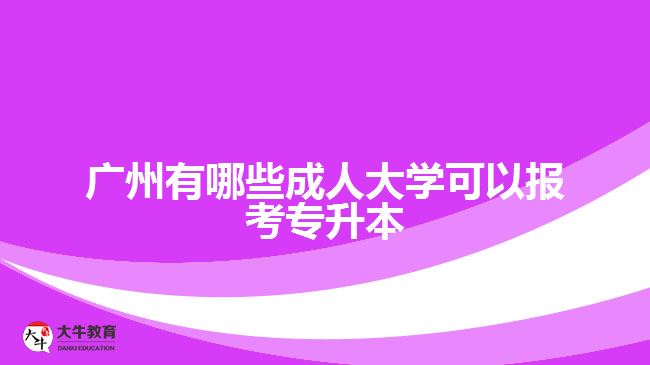 廣州有哪些成人大學(xué)可以報(bào)考專升本？