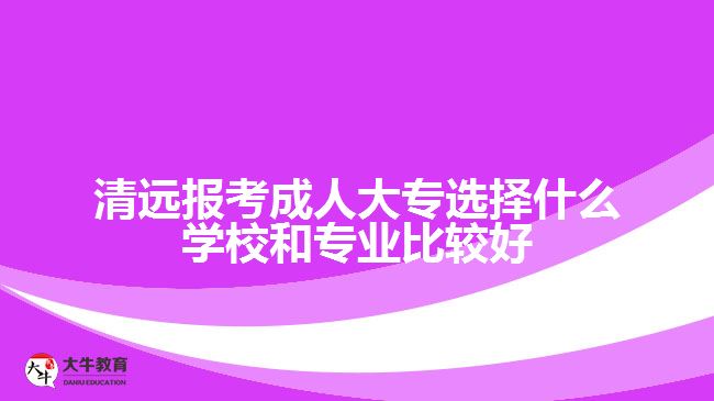 清遠報考成人大專選擇什么學(xué)校和專業(yè)比較好