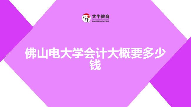 佛山電大學(xué)會計大概要多少錢