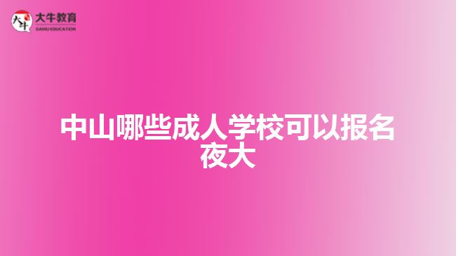 中山哪些成人學(xué)?？梢詧?bào)名夜大