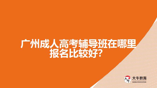 廣州成人高考輔導班在哪里報名比較好？