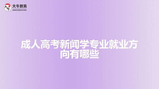 成人高考新聞學(xué)專(zhuān)業(yè)就業(yè)方向有哪些