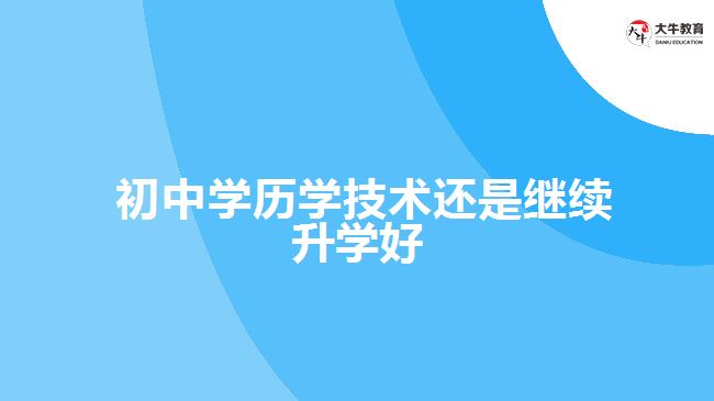  初中學歷學技術(shù)還是繼續(xù)升學