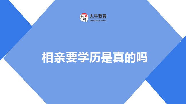  相親要學歷是真的