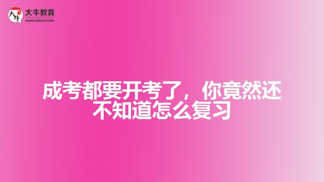 成考都要開考了，你竟然還不知道怎么復(fù)習(xí)