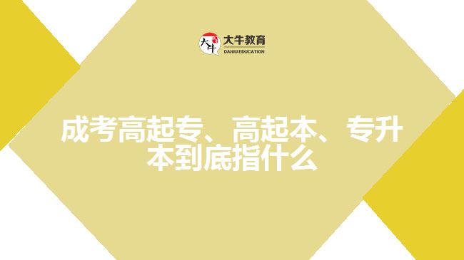 成考高起專、高起本、專升本到底指什么