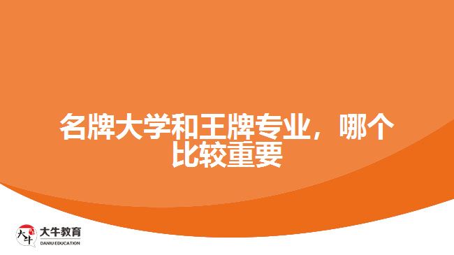 名牌大學(xué)和王牌專業(yè)，哪個比較重要