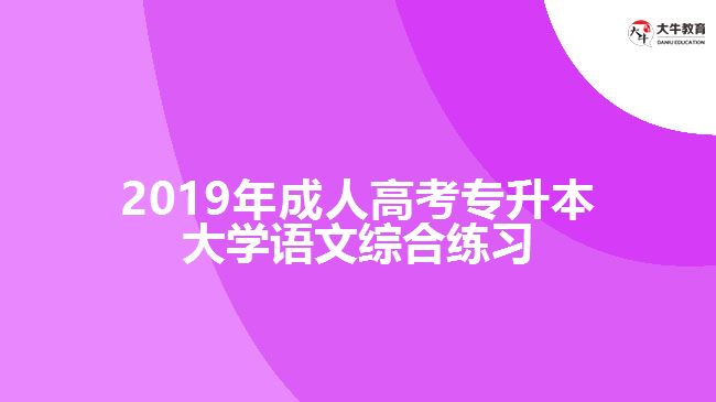 2019年成人高考專(zhuān)升本大學(xué)語(yǔ)文綜合練習(xí)