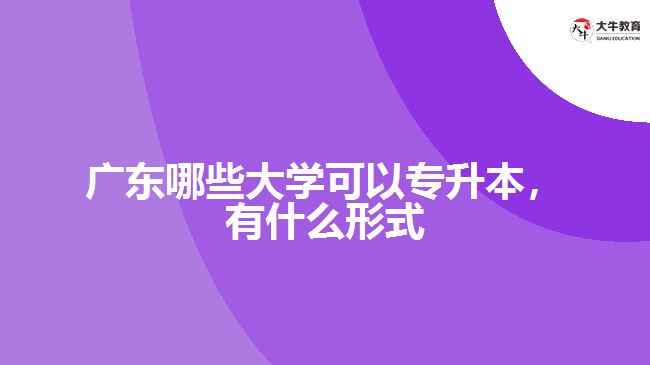 廣東哪些大學(xué)可以專升本，有什么形式
