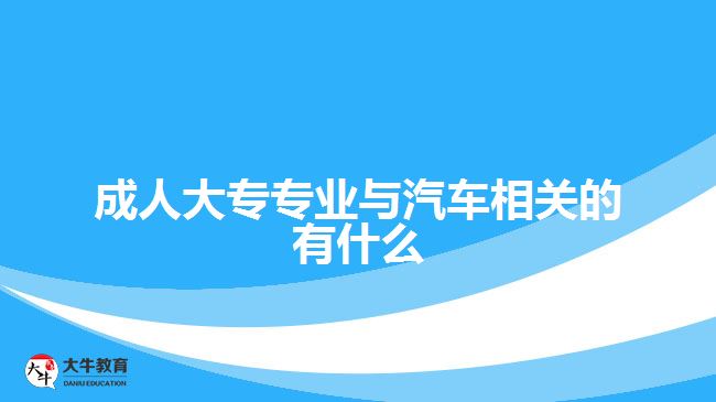 成人大專專業(yè)與汽車相關的有什么