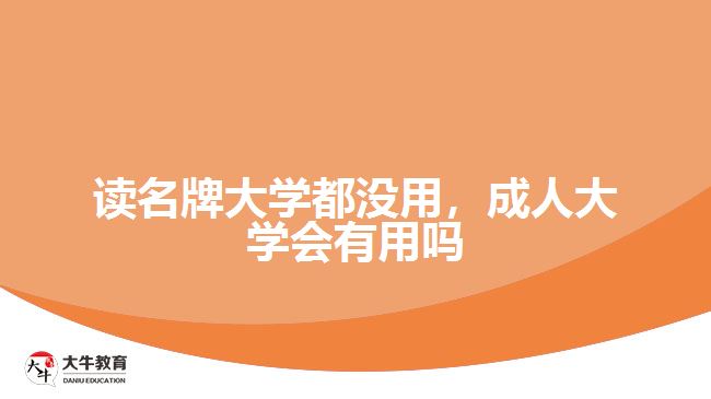 讀名牌大學(xué)都沒(méi)用，成人大學(xué)會(huì)有用嗎