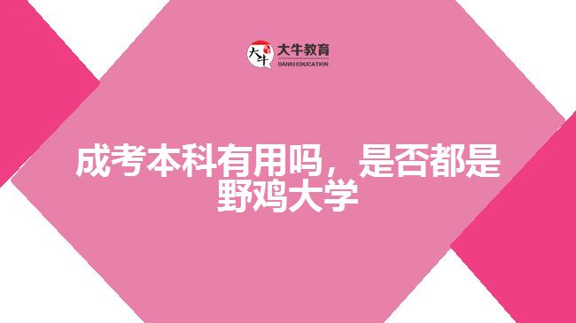 成考本科有用嗎，是否都是野雞大學(xué)