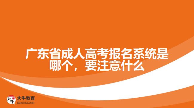 廣東省成人高考報(bào)名系統(tǒng)是哪個(gè)，要注意什么