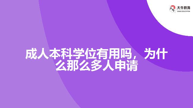 成人本科學(xué)位有用嗎，為什么那么多人申請