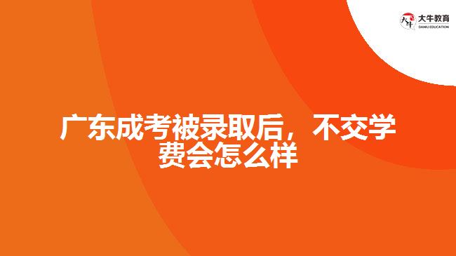 廣東成考被錄取后，不交學費會怎么樣