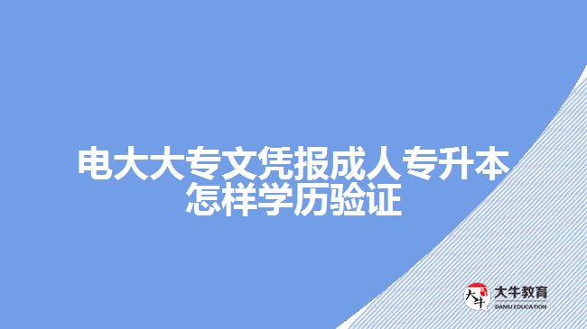 電大大專文憑報成人專升本怎樣學(xué)歷驗證