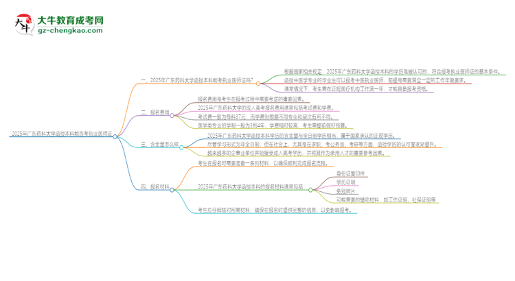 2025年廣東藥科大學(xué)函授本科學(xué)歷能考執(zhí)業(yè)醫(yī)師證嗎？思維導(dǎo)圖