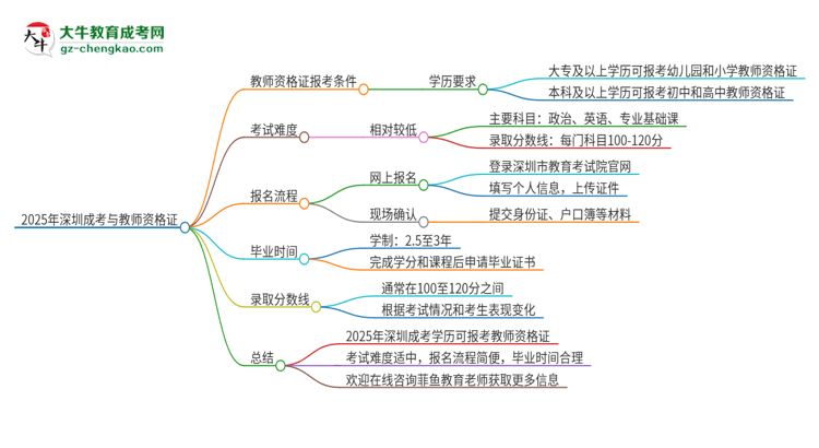 2025年深圳成考學(xué)歷能考教資嗎？思維導(dǎo)圖