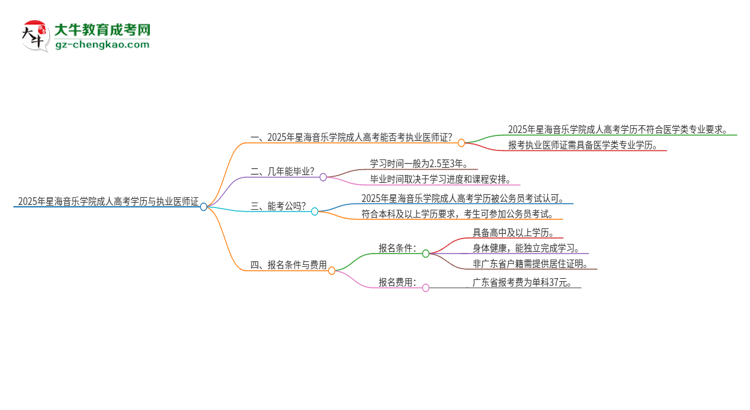 2025年星海音樂(lè)學(xué)院的成人高考學(xué)歷能報(bào)考執(zhí)業(yè)醫(yī)師證嗎？思維導(dǎo)圖