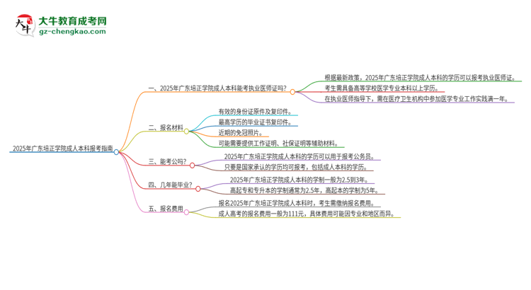 2025年廣東培正學院成人本科可否報考執(zhí)業(yè)醫(yī)師資格證？思維導圖