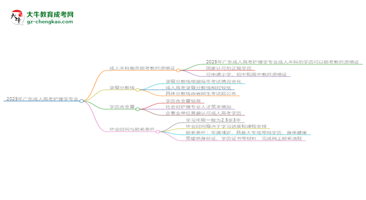 2025年廣東成人高考護理學專業(yè)能考事業(yè)編嗎？思維導圖