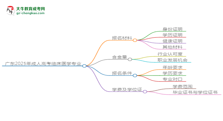 廣東2025年成人高考臨床醫(yī)學(xué)專業(yè)學(xué)歷能考公嗎？思維導(dǎo)圖