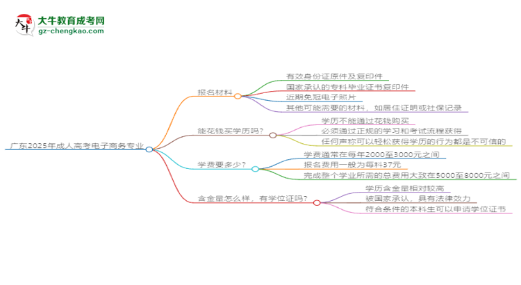 廣東2025年成人高考電子商務(wù)專業(yè)學(xué)歷能考公嗎？思維導(dǎo)圖