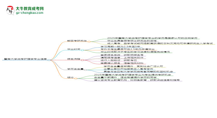 暨南大學(xué)2025年成考護(hù)理學(xué)專業(yè)能考研究生嗎？思維導(dǎo)圖