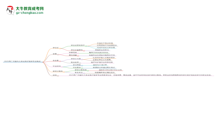 2025年廣州醫(yī)科大學(xué)成考護(hù)理學(xué)專業(yè)能拿學(xué)位證嗎？思維導(dǎo)圖