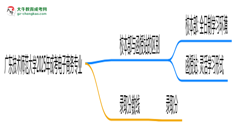 廣東技術(shù)師范大學(xué)2025年成考電子商務(wù)專業(yè)校本部和函授站哪個(gè)更好？思維導(dǎo)圖