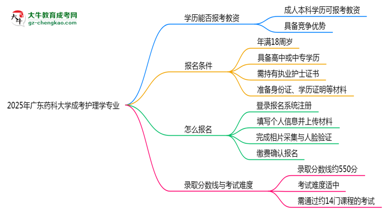 2025年廣東藥科大學(xué)成考護理學(xué)專業(yè)學(xué)歷能報考教資嗎？思維導(dǎo)圖