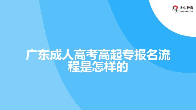 廣東成人高考高起專報(bào)名流程是怎樣的