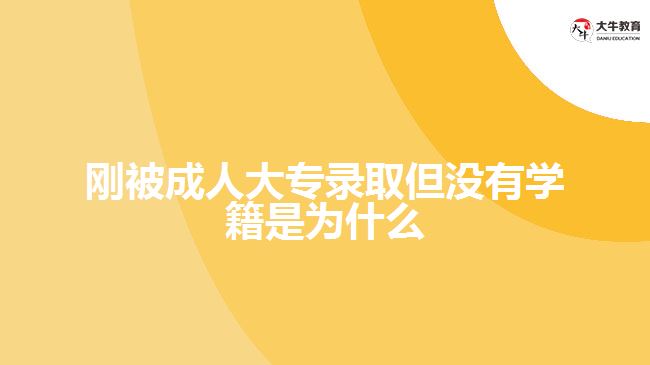 剛被成人大專錄取但沒(méi)有學(xué)籍是為什么
