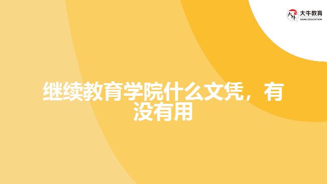 繼續(xù)教育學(xué)院什么文憑，有沒有用