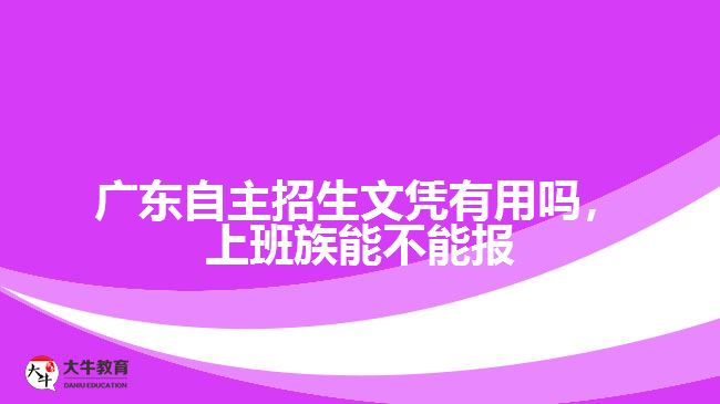 廣東自主招生文憑有用嗎，上班族能不能報
