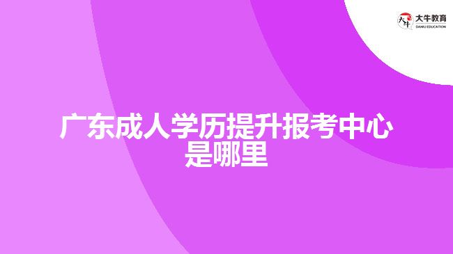 廣東成人學歷提升報考中心是哪里