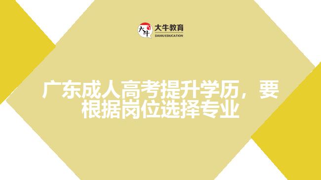 廣東成人高考提升學(xué)歷，要根據(jù)崗位選擇專業(yè)