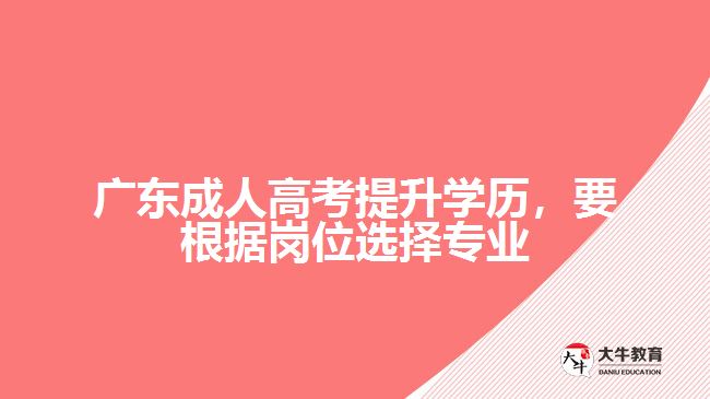 廣東成人高考提升學(xué)歷，要根據(jù)崗位選擇專業(yè)