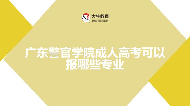 廣東警官學(xué)院成人高考可以報(bào)哪些專業(yè)